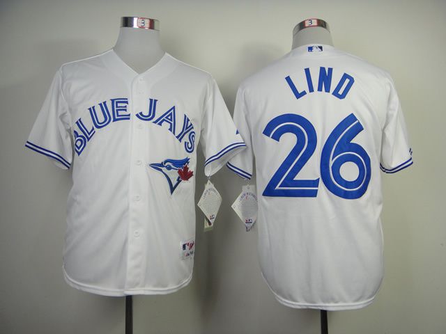 Men Toronto Blue Jays #26 Lind White MLB Jerseys->toronto blue jays->MLB Jersey